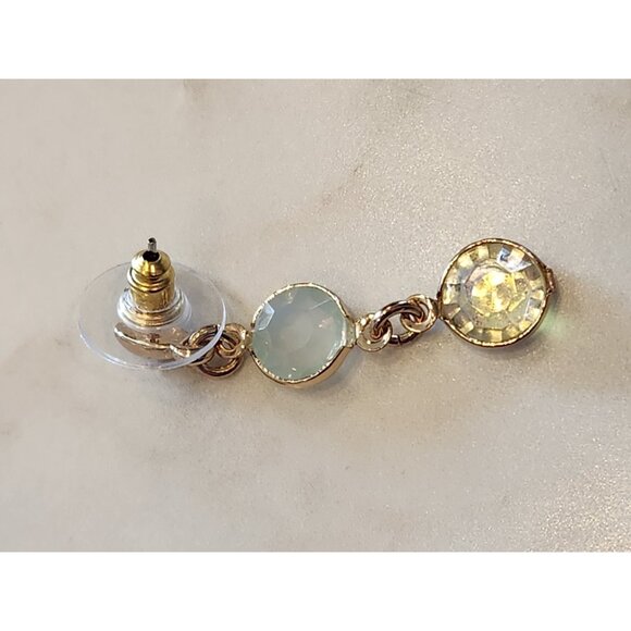 Gloria Vanderbilt Gold-Tone Dangle Earrings With Iridescent Crystal Accents - Picture 5 of 5